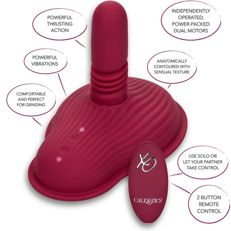CALEXOTICS RIDER MASAJEADOR DOBLE MOTOR CONTROL REMOTO ROJO