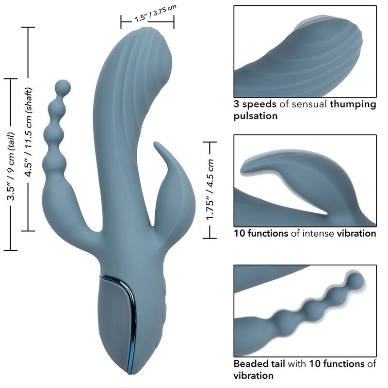 CALEXOTICS VIBRADOR TRIPLE eXTASIS GRIS
