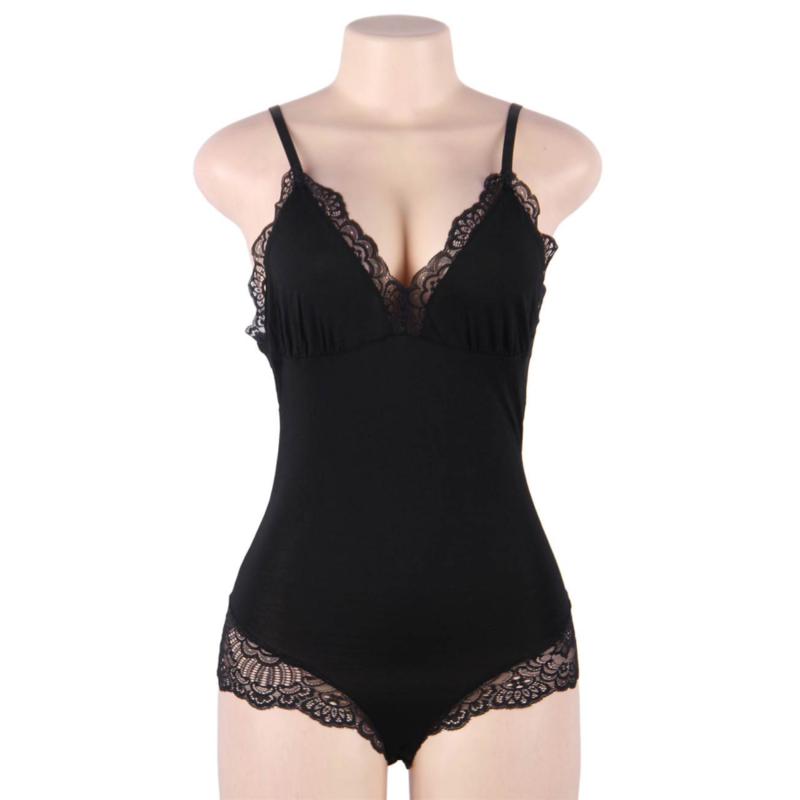 SUBBLIME TEDDY DETALLE ENCAJE FLORAL NEGRO L XL