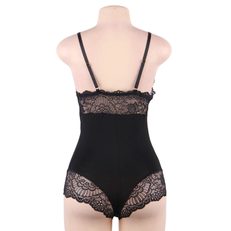 SUBBLIME TEDDY DETALLE ENCAJE FLORAL NEGRO L XL