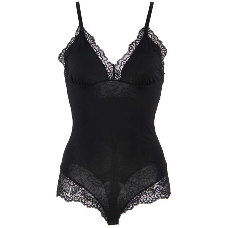 SUBBLIME TEDDY DETALLE ENCAJE FLORAL NEGRO L XL