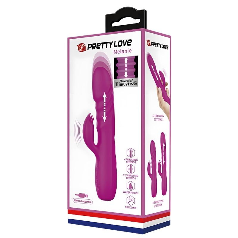 PRETTY LOVE MELANIE VIBRADOR CONEJO RECARGABLE MORADO
