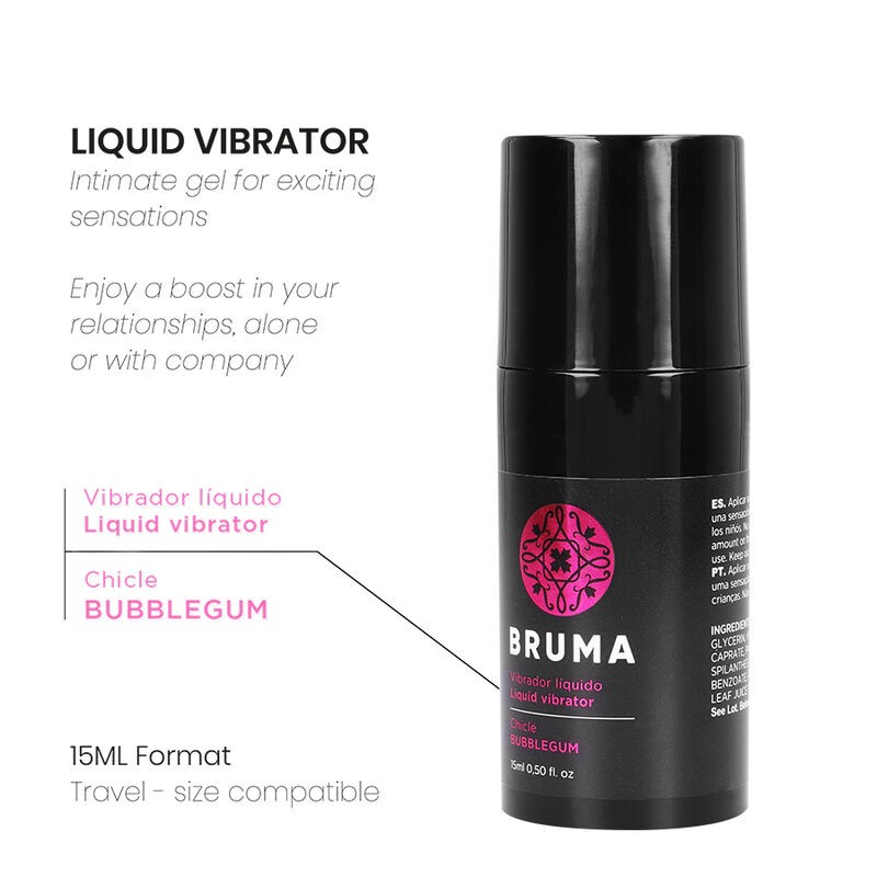 BRUMA VIBRADOR LiQUIDO ULTRA DESLIZANTE CHICLE 15 ML