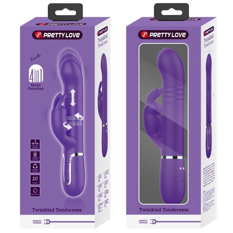 PRETTY LOVE COALE VIBRADOR RABBIT 4 EN 1 MORADO