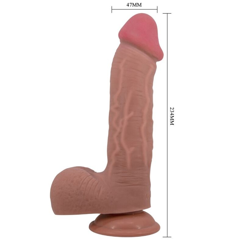 PRETTY LOVE SLIDING SKIN SERIES DILDO REALiSTICO CON VENTOSA PIEL DESLIZANTE MULATO 234 CM