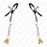 KINK PINZAS PARA PEZONES CON COLGANTE DE CAMPANA DORADO 6 CM