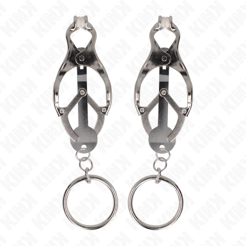 KINK PINZAS PARA PEZONES ESTILO JAPONaS CON AROS PLATEADO