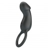 PRETTY LOVE TRAE ANILLO VIBRADOR CON ESTIMULADOR NEGRO