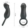PRETTY LOVE TRAE ANILLO VIBRADOR CON ESTIMULADOR NEGRO