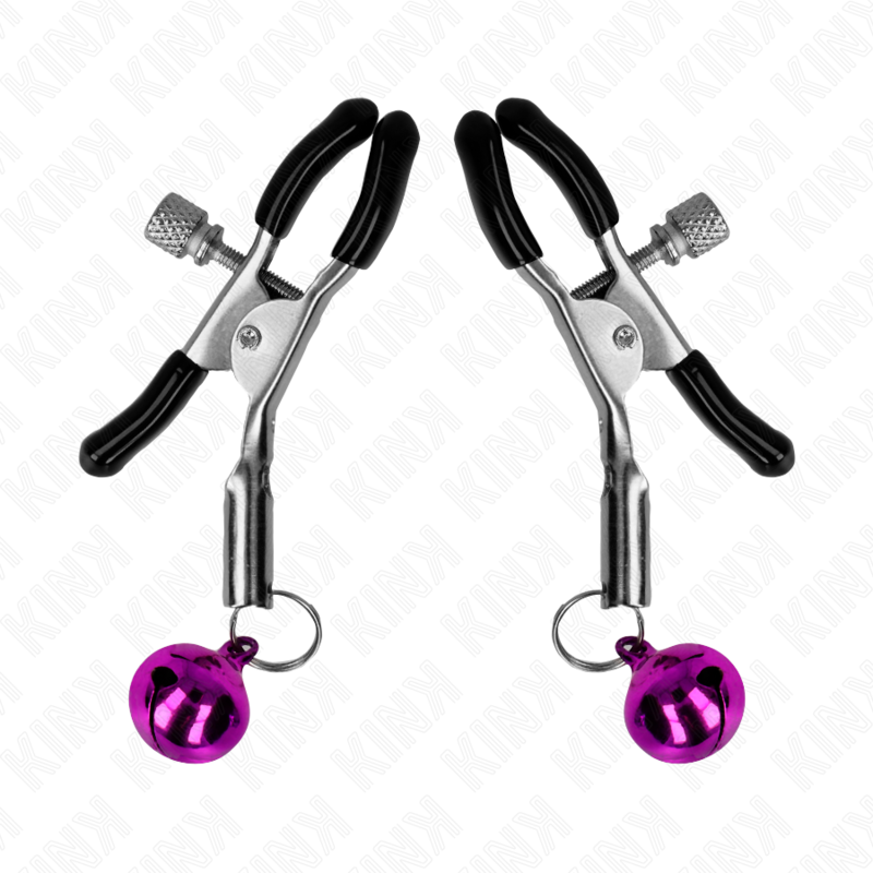 KINK PINZAS PARA PEZONES CON CAMPANILLA VIOLETA 6 CM
