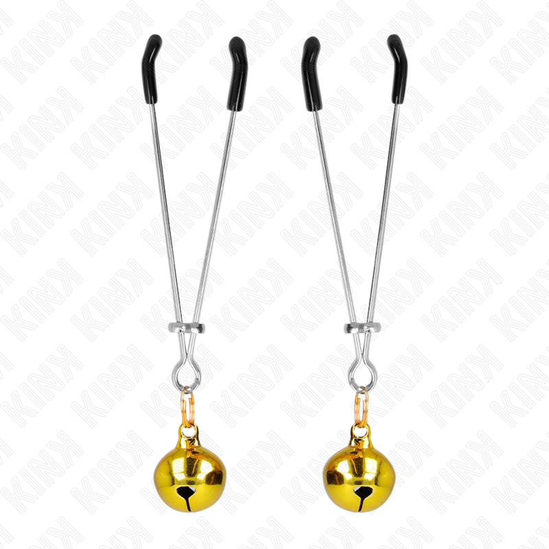 KINK PINZAS PARA PEZONES FINA CON CASCABEL DORADO 7 CM