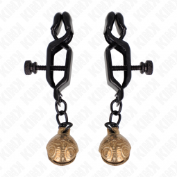 KINK PINZAS PARA PEZONES PLANAS NEGRO CON CASCABEL 7 CM