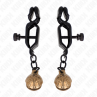 KINK PINZAS PARA PEZONES PLANAS NEGRO CON CASCABEL 7 CM