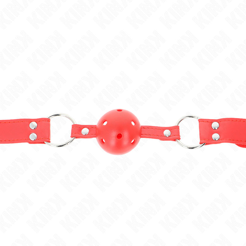 KINK MORDAZA DE BOLA 45 CM DURA HUECA ROJO COMPLETA 62 x 2 CM