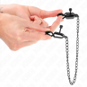 KINK PINZAS PARA PEZONES PLANAS NEGRO CON CADENA NEGRO 30 CM