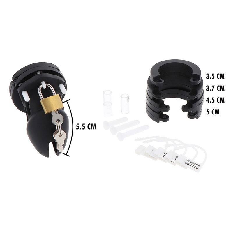 HIDDEN DESIRE EXTREME JAULA DE CASTIDAD SILICONA TALLA S NEGRO