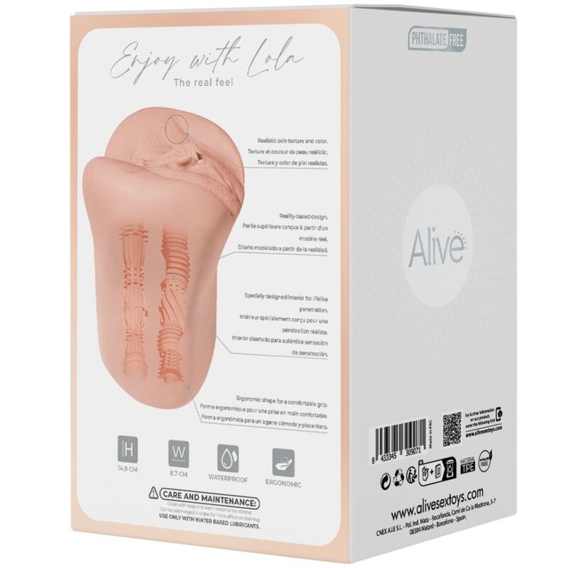 ALIVE LOLA MASTURBADOR DOBLE MASCULINO VAGINA ANO SUPER REALaSTICO NATURAL