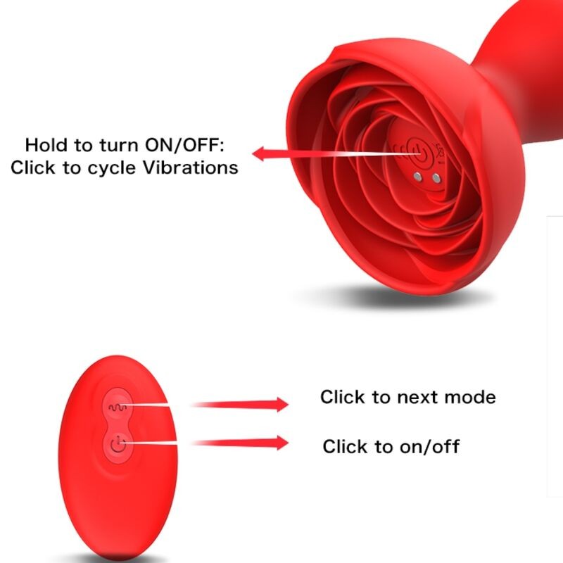 ARMONY EXTREME A BLOOM ROSA VIBRADOR PLUG ANAL CONTROL REMOTO ROJO