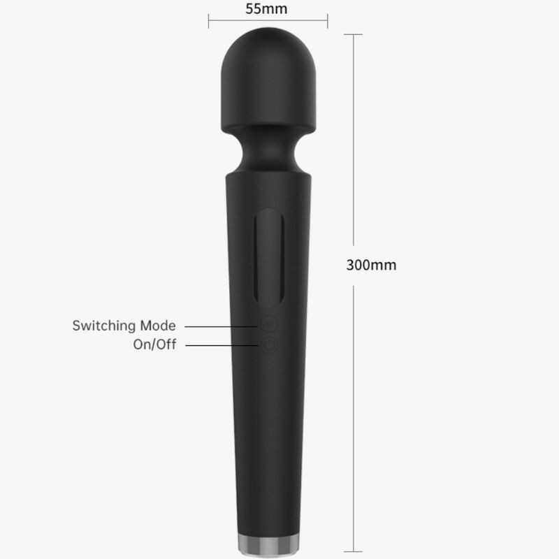 ARMONY X POWER LARGE MASAJEADOR VIBRADOR 7 VIBRACIONES NEGRO