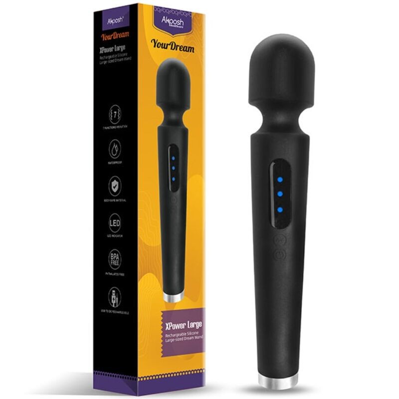 ARMONY X POWER LARGE MASAJEADOR VIBRADOR 7 VIBRACIONES NEGRO