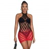 SUBBLIME 952242 BODYSTOCKING DE REJILLA ELSTICO DEGRADADO ROJO Y NEGRO TALLA aNICA
