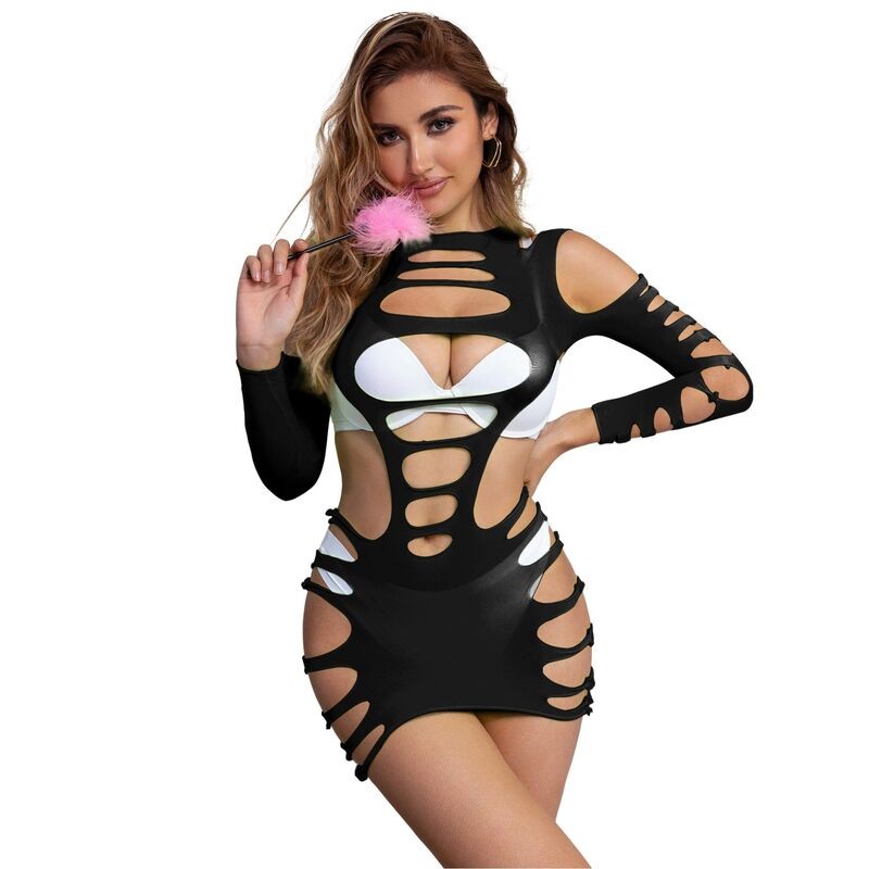 SUBBLIME 952266 BODYSTOCKING DE REJILLA ELSTICO MANGA LARGA NEGRO TALLA aNICA