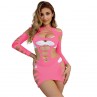 SUBBLIME 952273 BODYSTOCKING DE REJILLA ELSTICO MANGA LARGA ROSA TALLA aNICA