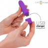 INTENSE SYMONE BALA VIBRADORA RECARGABLE POR USB 8 VIBRACIONES MORADO 10 X 22 CM