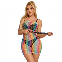 SUBBLIME 952365 BODYSTOCKING DE REJILLA HOMBROS DESCUBIERTOS ARCOIRIS TALLA aNICA