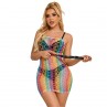 SUBBLIME 952365 BODYSTOCKING DE REJILLA HOMBROS DESCUBIERTOS ARCOIRIS TALLA aNICA