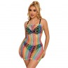 SUBBLIME 952365 BODYSTOCKING DE REJILLA HOMBROS DESCUBIERTOS ARCOIRIS TALLA aNICA