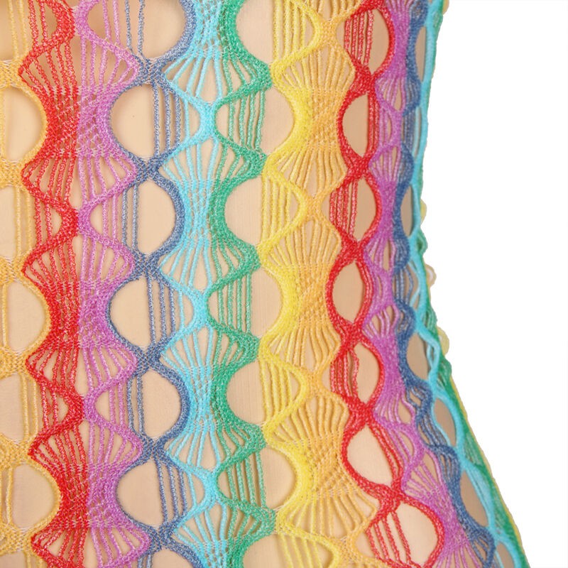 SUBBLIME 952365 BODYSTOCKING DE REJILLA HOMBROS DESCUBIERTOS ARCOIRIS TALLA aNICA