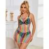SUBBLIME 952365 BODYSTOCKING DE REJILLA HOMBROS DESCUBIERTOS ARCOIRIS TALLA aNICA
