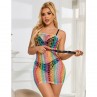 SUBBLIME 952365 BODYSTOCKING DE REJILLA HOMBROS DESCUBIERTOS ARCOIRIS TALLA aNICA