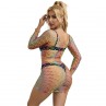 SUBBLIME 952440 BODYSTOCKING DE REJILLA 2 PIEZAS MANGA LARGA ARCOIRIS TALLA aNICA