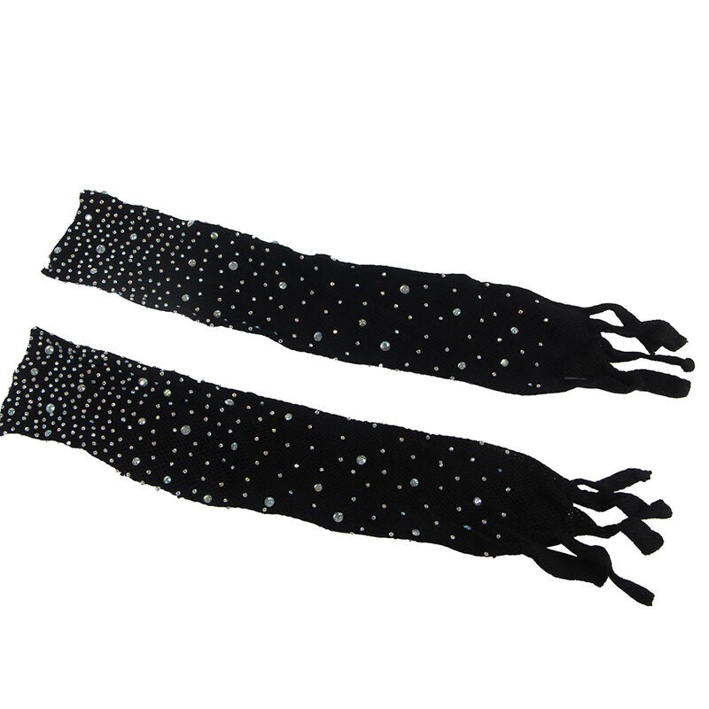 SUBBLIME 952174 BODYSTOCKING DE REJILLA CON GUANTES Y DIAMANTES NEGRO TALLA aNICA