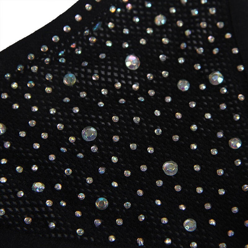 SUBBLIME 952174 BODYSTOCKING DE REJILLA CON GUANTES Y DIAMANTES NEGRO TALLA aNICA