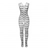 SUBBLIME 951696 BODYSTOCKING CROTCHLESS DE REJILLA CON TIRAS EN HOMBROS NEGRO TALLA aNICA