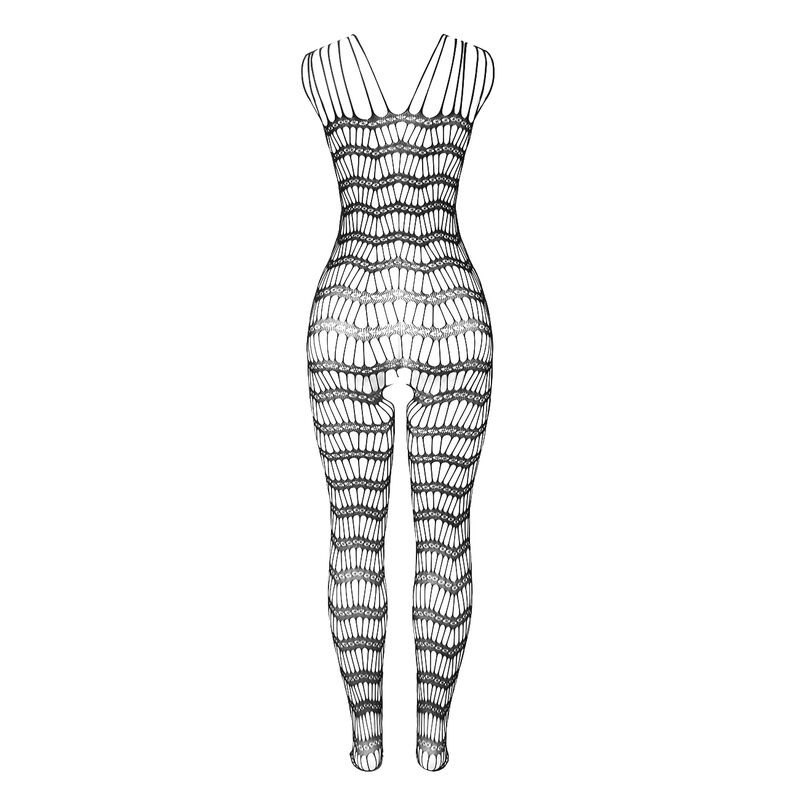 SUBBLIME 951696 BODYSTOCKING CROTCHLESS DE REJILLA CON TIRAS EN HOMBROS NEGRO TALLA aNICA