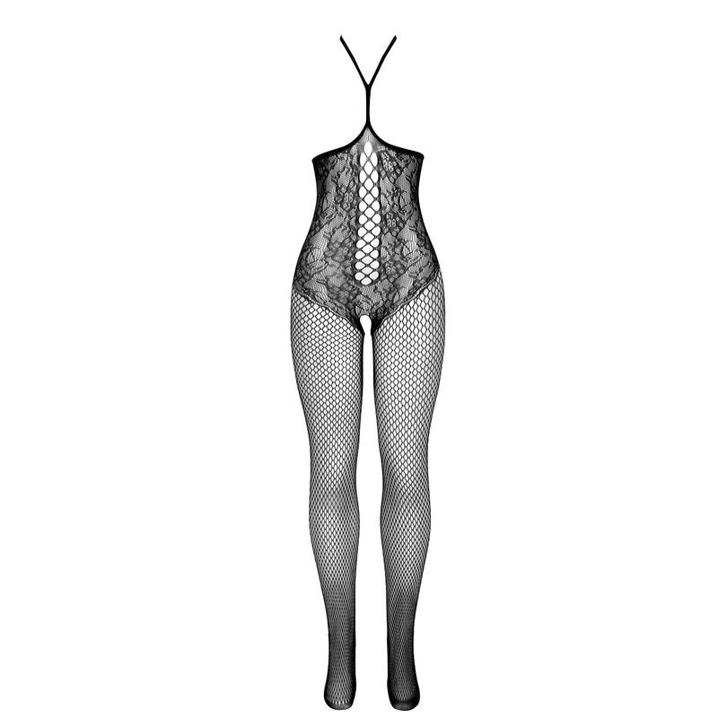 SUBBLIME 951849 BODYSTOCKING DE REJILLA COPA ABIERTA Y CUELLO HALTER NEGRO TALLA aNICA