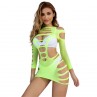 SUBBLIME 952280 BODYSTOCKING DE REJILLA ELSTICO MANGA LARGA VERDE TALLA aNICA
