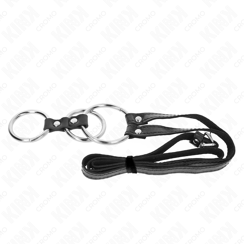 KINK ANILLO PENE METAL TRIPLE 38 CM A 5 CM CON CINTURaN POLIPIEL 112 CM