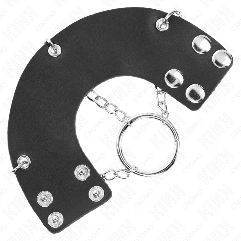 KINK ANILLO PENE 4 CM CADENA 7 CM METAL CON CINTURaN CUERO