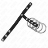 KINK 4 ANILLOS PENE METAL 38 CM CONECTADOS CON CORREA DE CUERO 22 X 15 CM Y CIERRE A PRESIaN