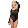 SUBBLIME 952051 BODYSTOCKING DE REJILLA CON MANGA LARGA Y HOMBROS DESCUBIERTOS NEGRO TALLA aNICA