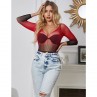 SUBBLIME 952259 BODYSTOCKING DE REJILLA ELSTICO MANGA LARGA DEGRADADO ROJO Y NEGRO TALLA aNICA