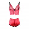 SUBBLIME 953904 CAMISaN DE SEDA Y ENCAJE PANTIES ROJO L XL