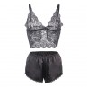 SUBBLIME 953911 CAMISaN DE SEDA Y ENCAJE PANTIES NEGRO S M