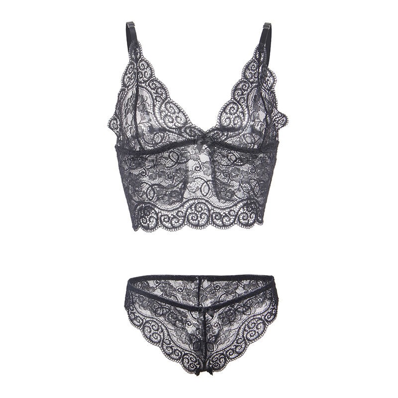 SUBBLIME 953911 CAMISaN DE SEDA Y ENCAJE PANTIES NEGRO S M