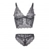 SUBBLIME 953911 CAMISaN DE SEDA Y ENCAJE PANTIES NEGRO S M